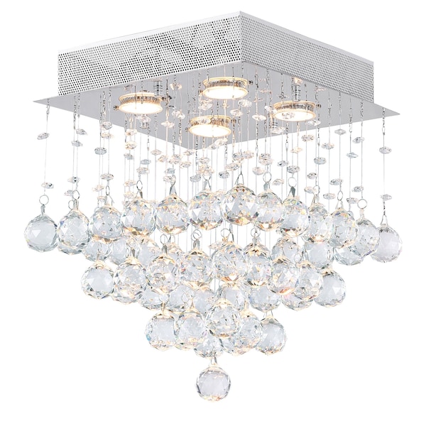 Cwi Lighting Square 4 Light Flush Mount With Chrome Finish 6601C12C-S - main